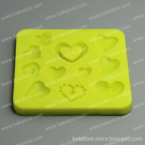 New Hearts Shape Silicone Fondant Mold For Cake Decoration